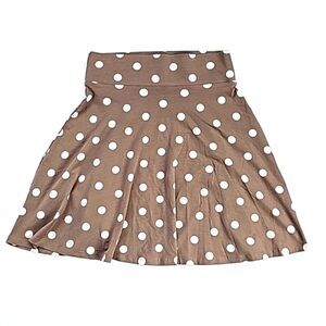 Montego Women's Brown and White Polka Dot Mini‎ Skirt Size 4